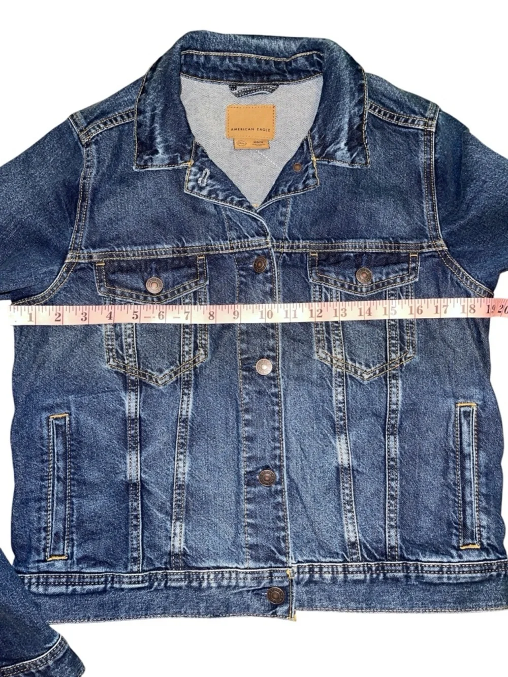 American Eagle Outfitters Light Wash Denim Jacket - Pale Blue Size Medium NWT - Picture 9 of 12